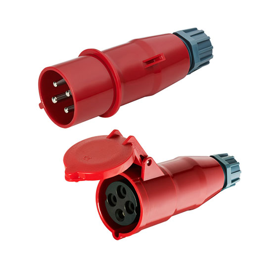 32A Male and Female Connector, 4 Pin, IP44