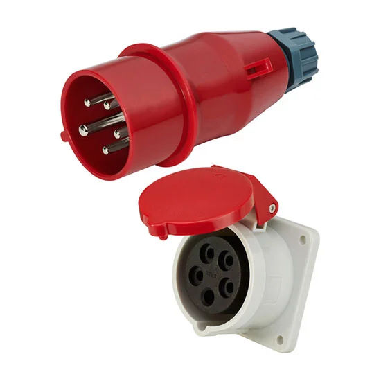 Red 415V 32 Amp 5pin Industrial Plug & Wall Socket Waterproof IP44 Plug Connector Socket 3 Phase 3p Earth Neutral Male Female Red 415V 32 Amp 5pin Industrial Plug & Wall Socket Waterproof IP44 Plug Connector Socket 3 Phase 3p Earth Neutral Male Female