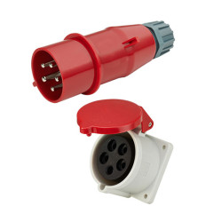 32A Male and Female Connector, 5 Pin, IP44 32A Male and Female Connector, 5 Pin, IP44