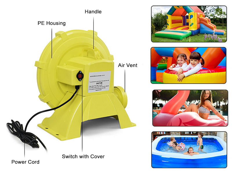 1100 Watt 1.5 HP Continuous Cyclone Air Blower for Inflatable Bounce Houses and Slides 