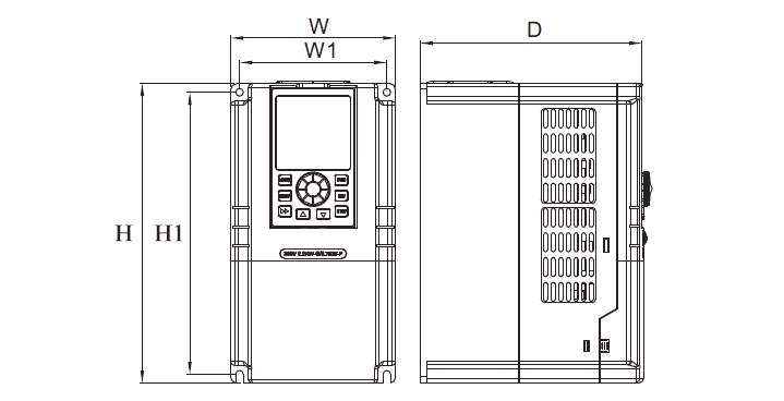 Single Phase to Three Phase VFD Dimension