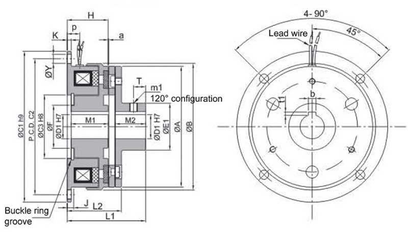 Electromagnetic Clutch Dimension