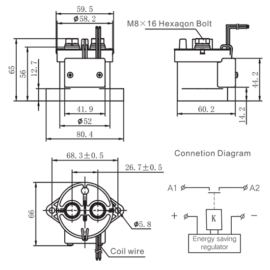 DC Contactor Dimension