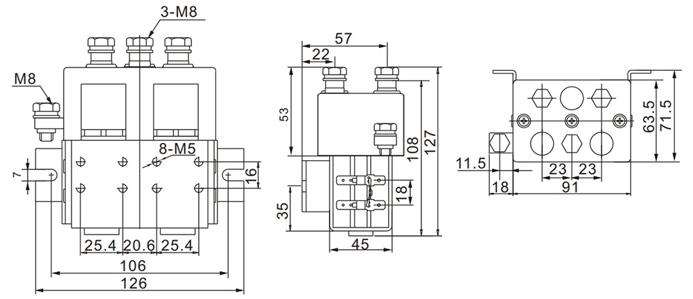 DC Reversing Contactor Installation Diagram