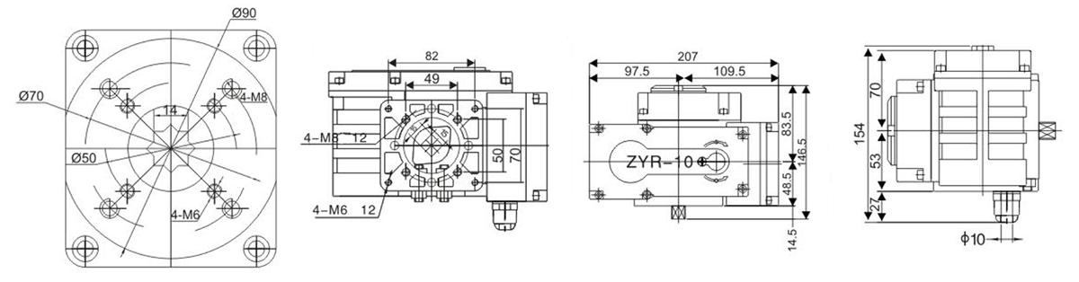 Electric Valve Actuator Dimension