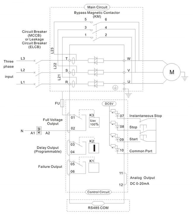 Schematic diagram of soft starter.