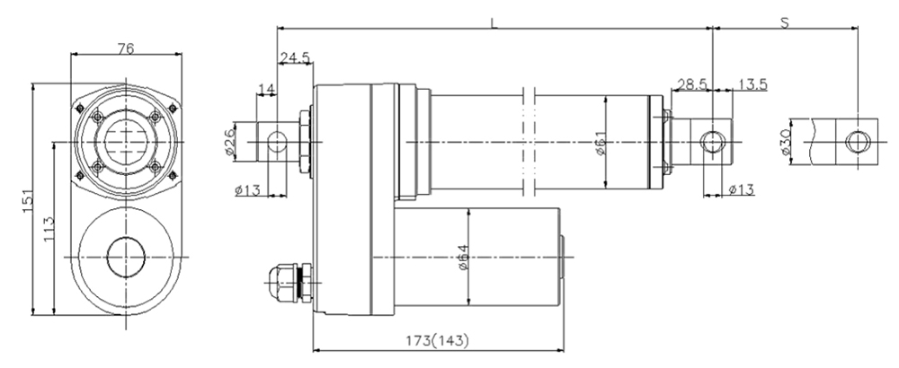 Linear Actuator Installation Dimension